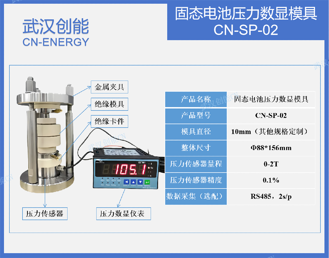 固态電(diàn)池壓力數顯模具(jù)CN-SP-02